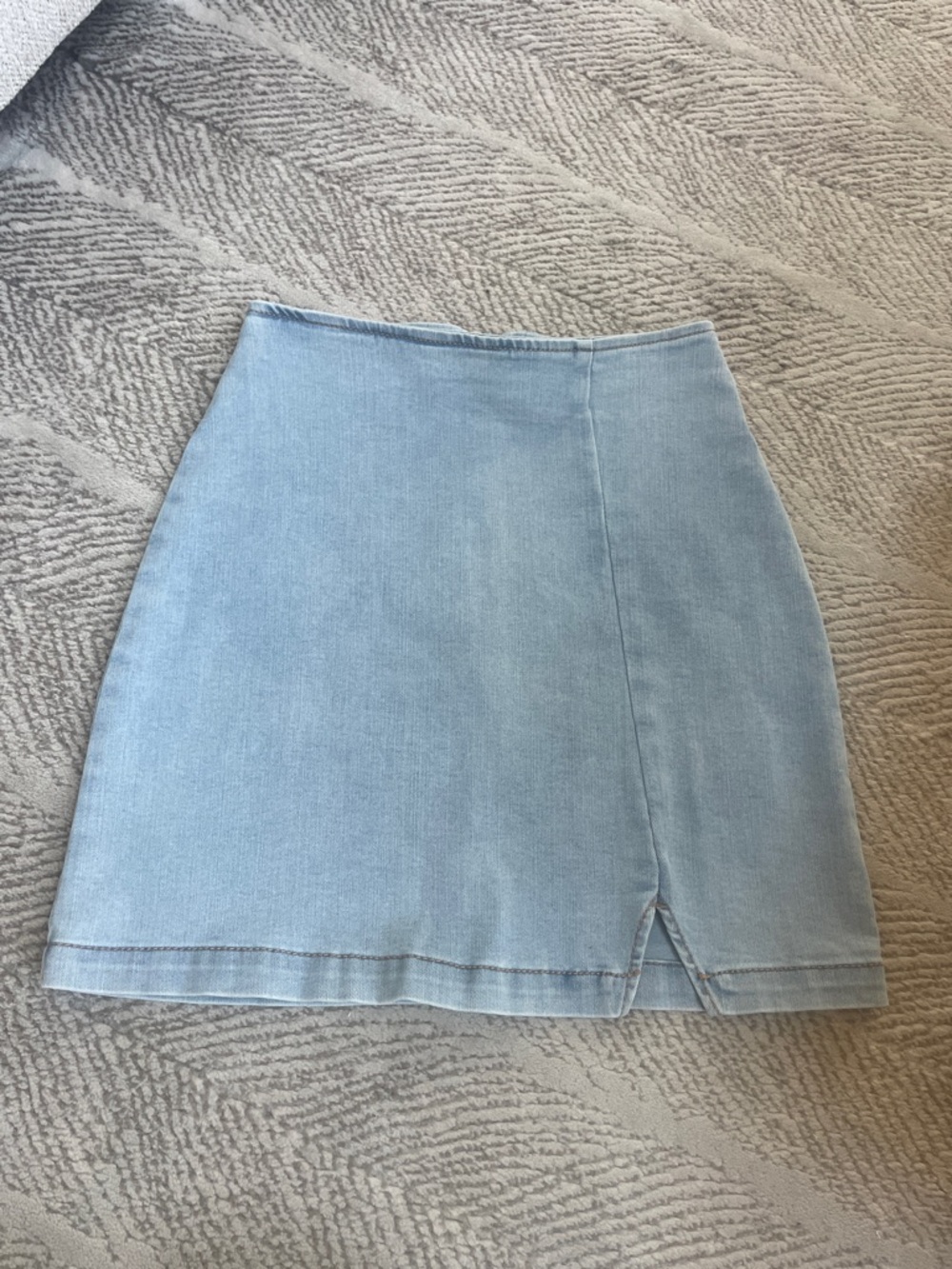 wild fable Light Blue Denim Mini Skirt with Small Front Vent